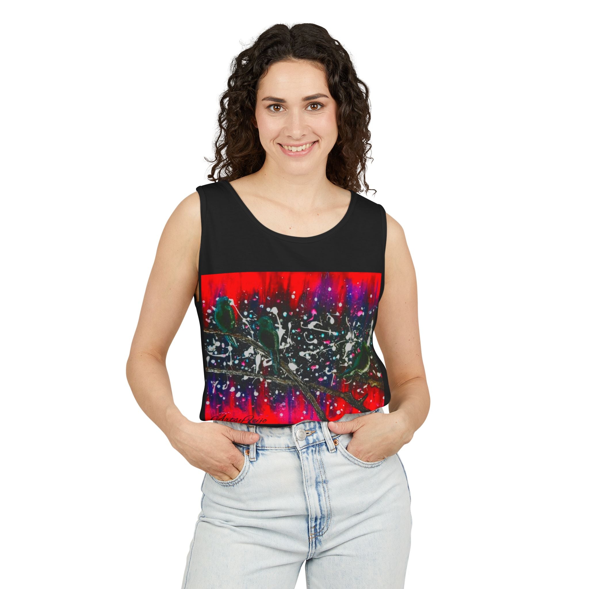 Unisex 3 birds Tank Top