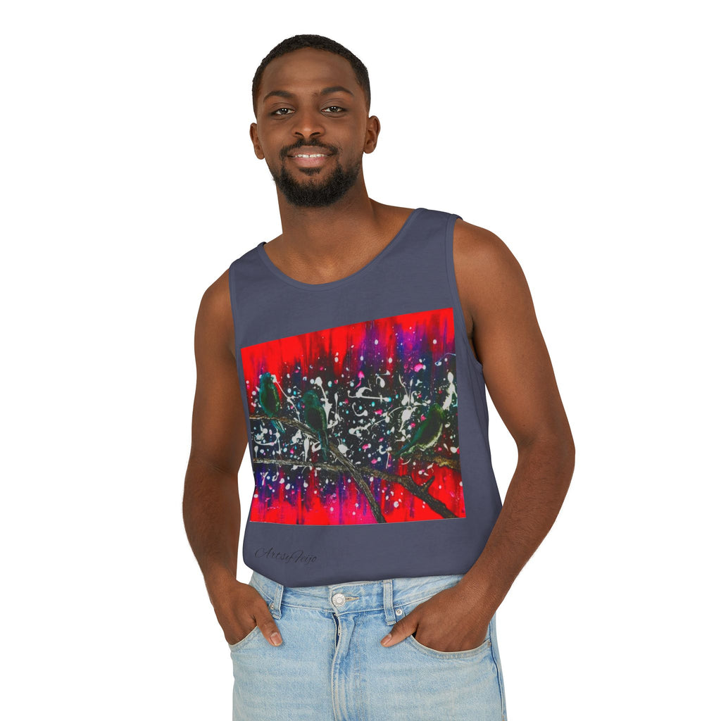 Unisex 3 birds Tank Top
