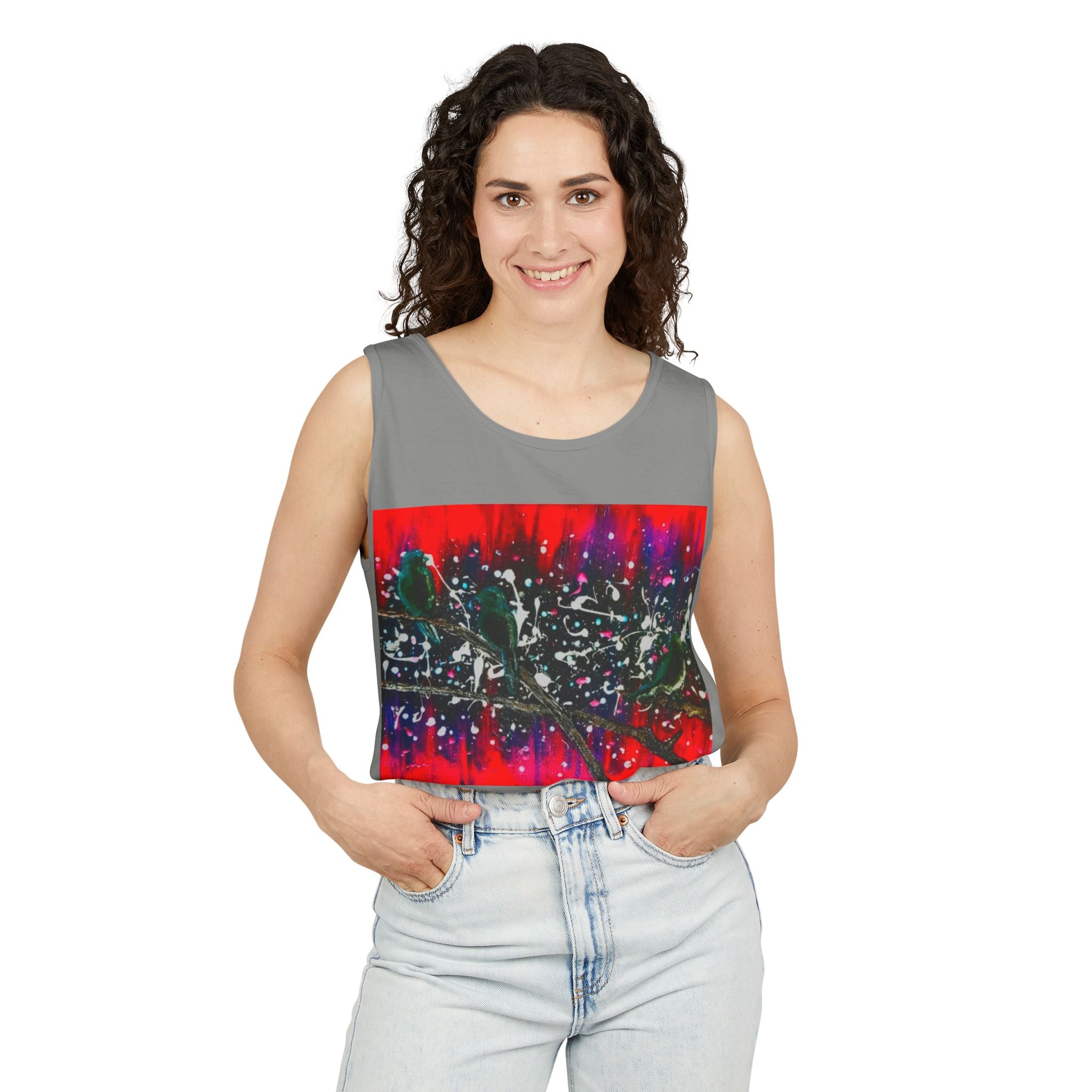 Unisex 3 birds Tank Top