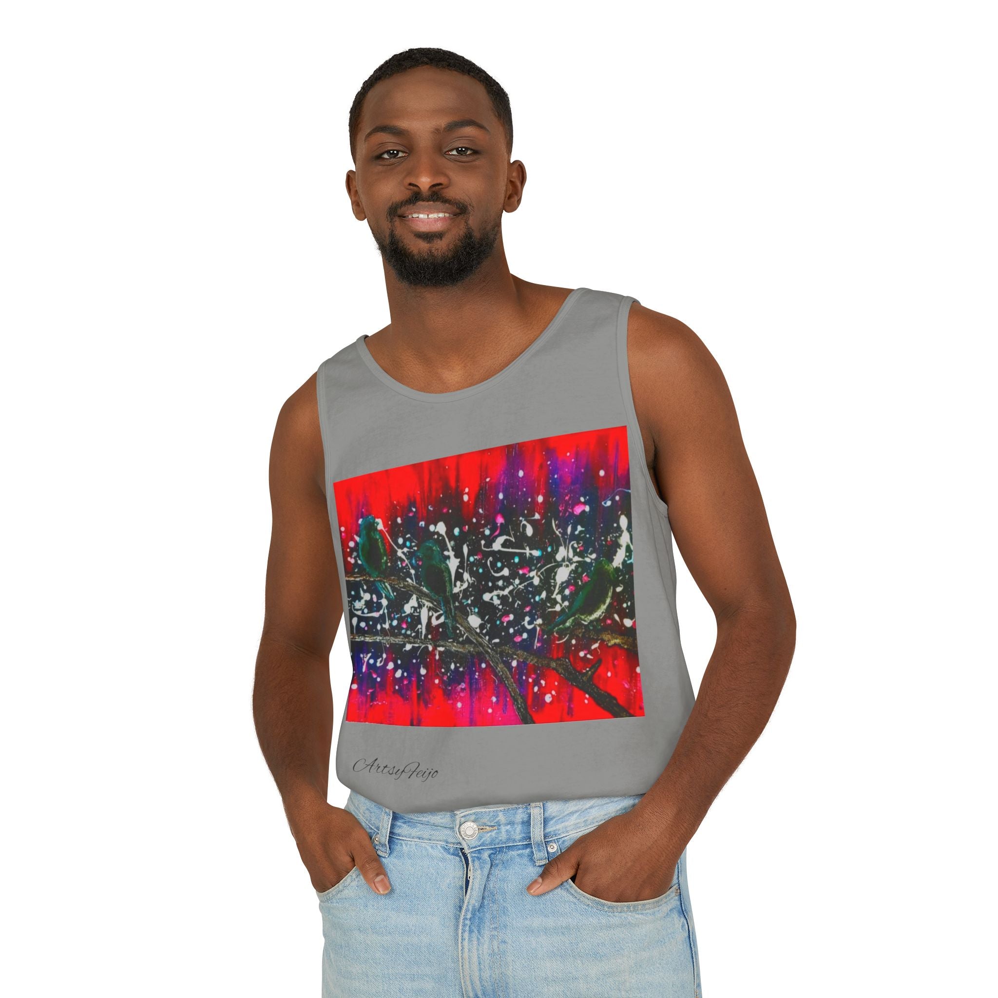 Unisex 3 birds Tank Top